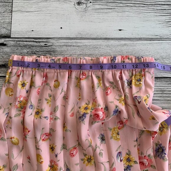 Vintage Susan Bristol Pleated Floral Chiffon Midi Skirt - Picture 9 of 11